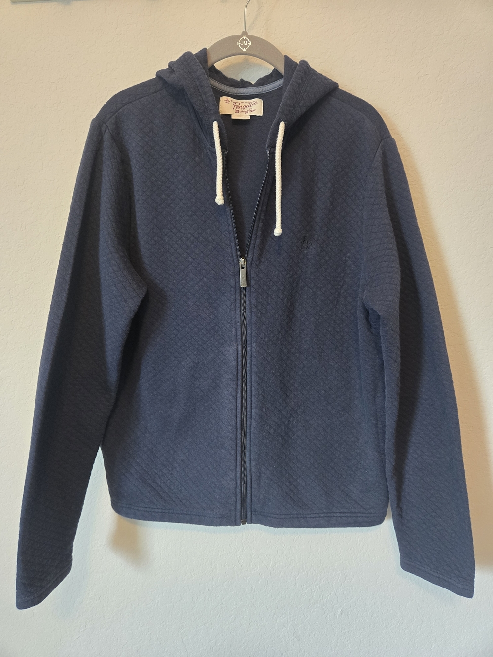 Original Penguin Navy Hooded Zip Sweatshirt